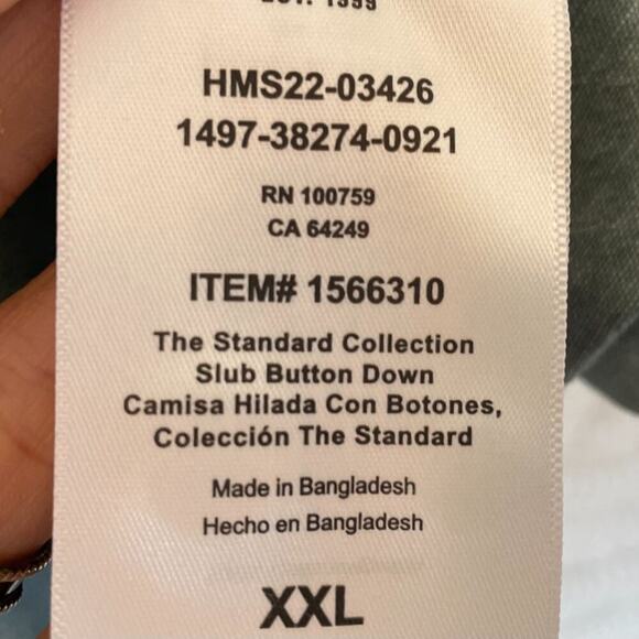 Hurley Essential Slub Cotton Short Sleeve Woven Button Down Shirt Blue/Green XXL - Picture 8 of 13